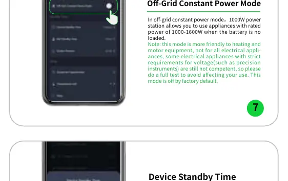 Off-Grid Constant Power Mode setting