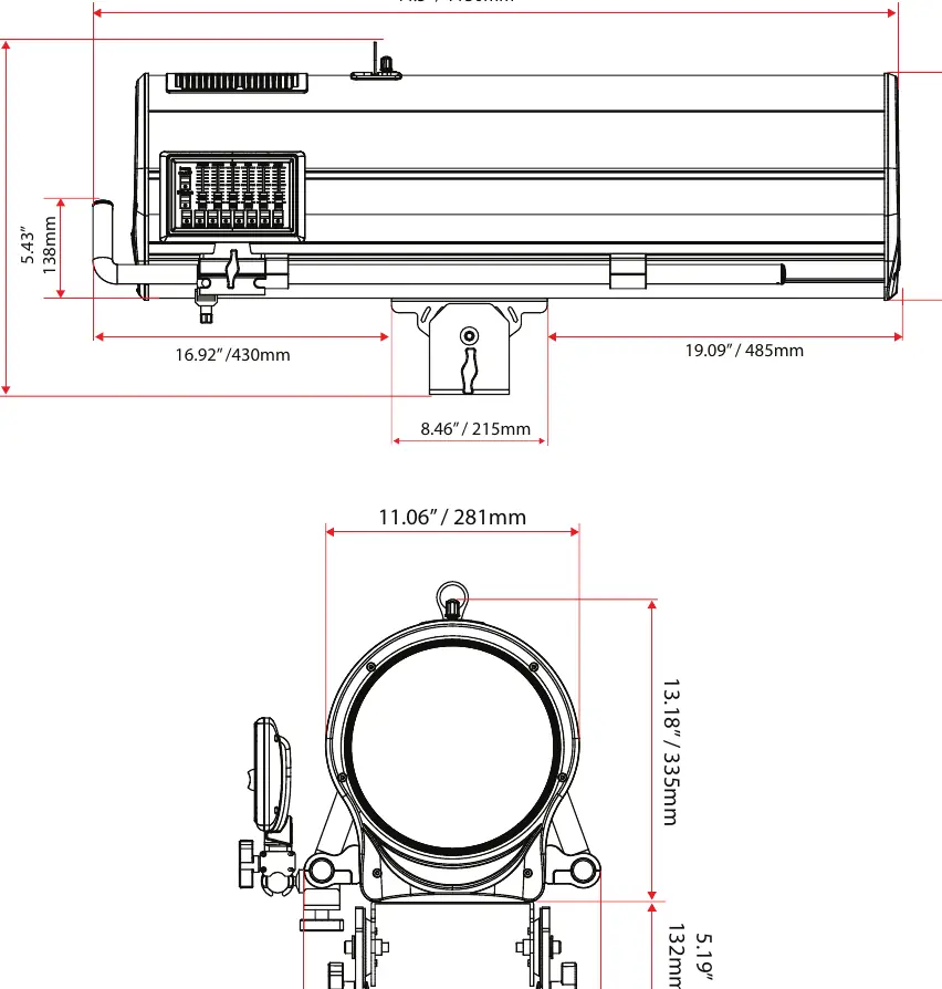 Fixture dimensions
