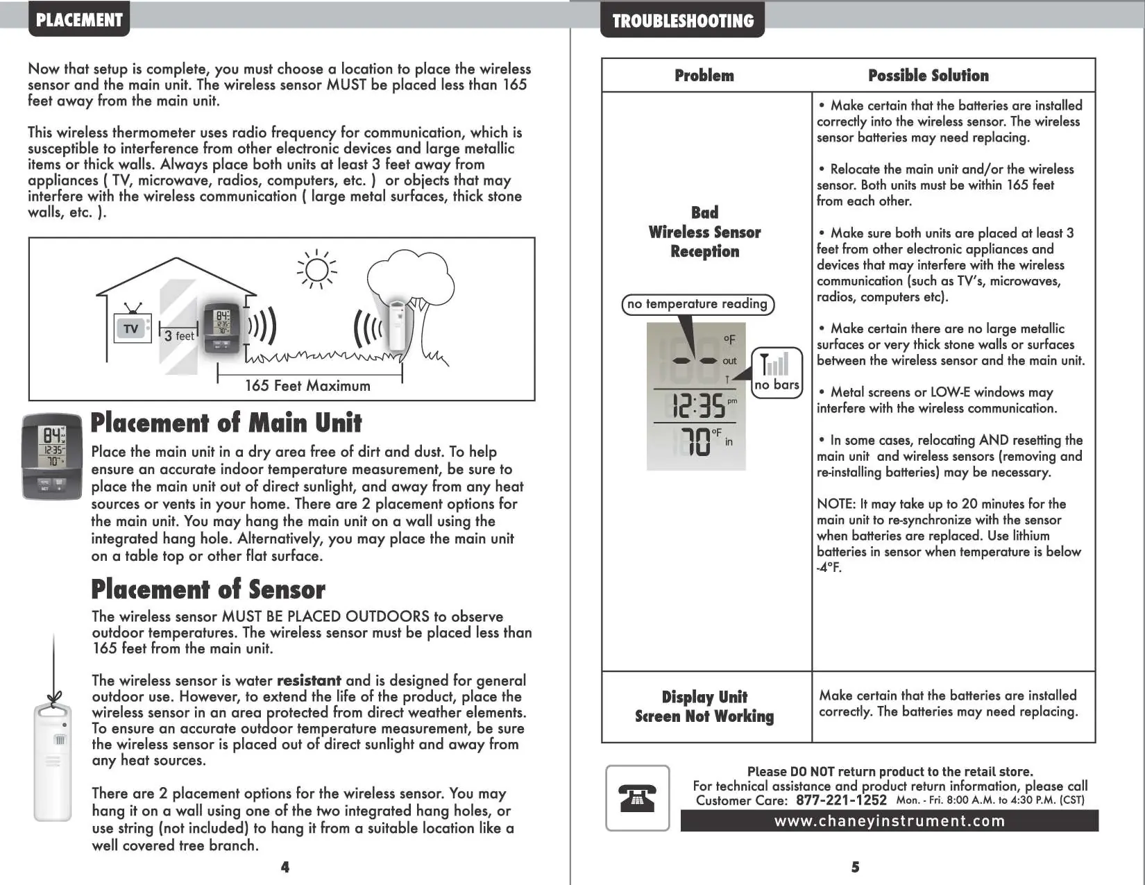 Placement guidelines for optimal wireless communication.