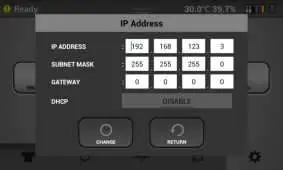 IP Address configuration screen