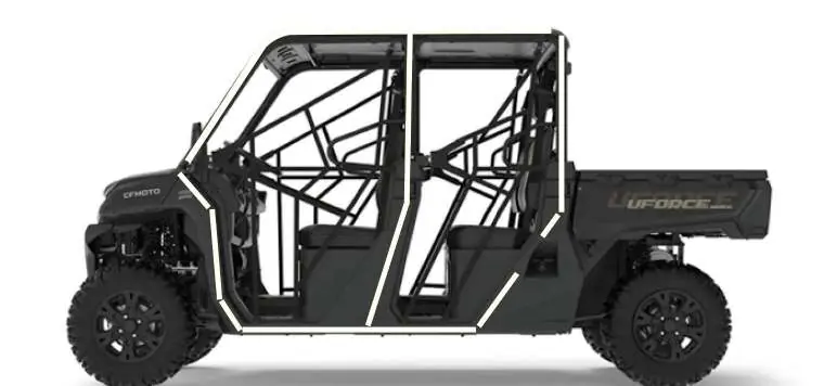 Velcro placement locations on the roll cage