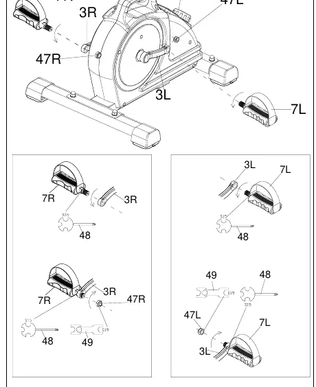 Step 2: Attaching pedals