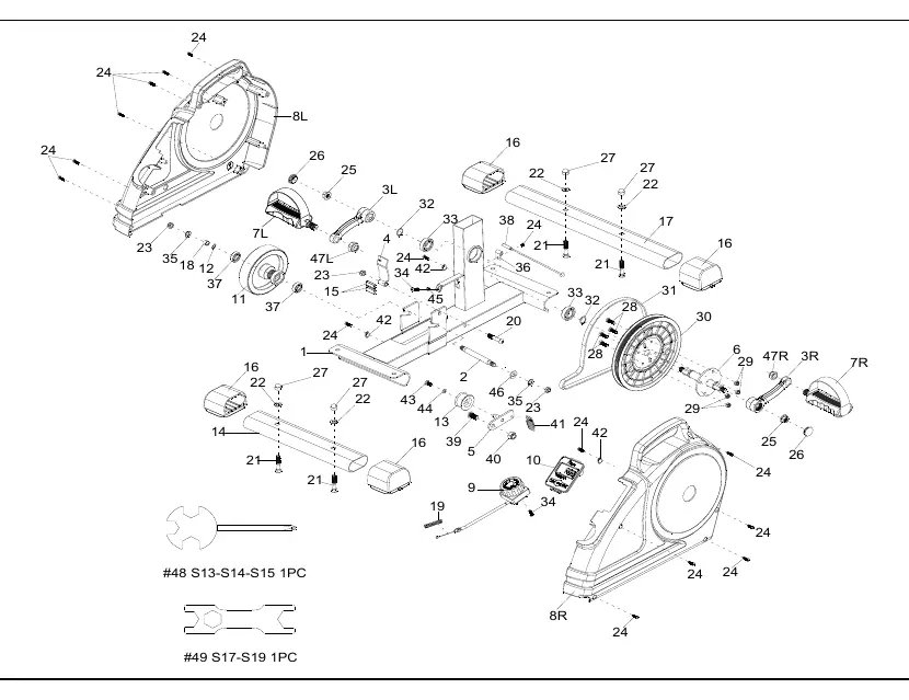 Exploded diagram of the unit