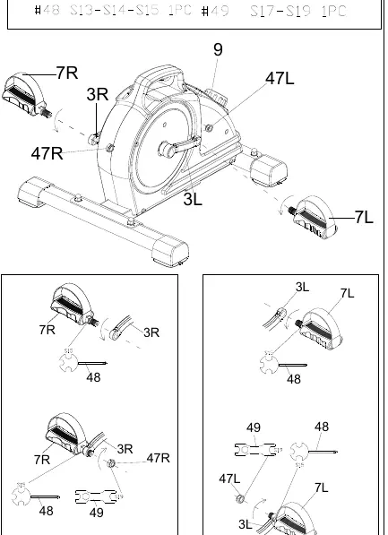 Step 2: Attaching pedals