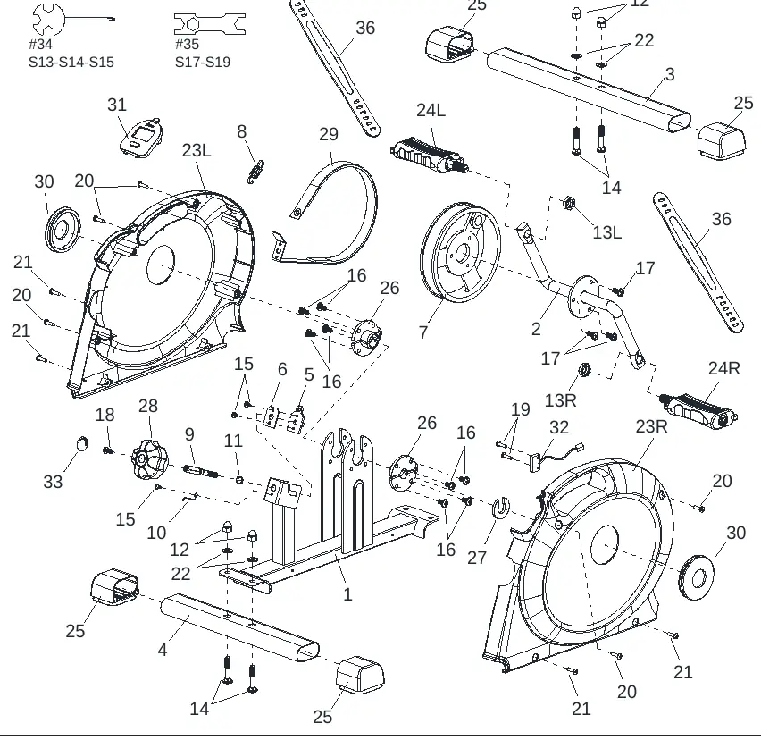 Exploded diagram of the unit.