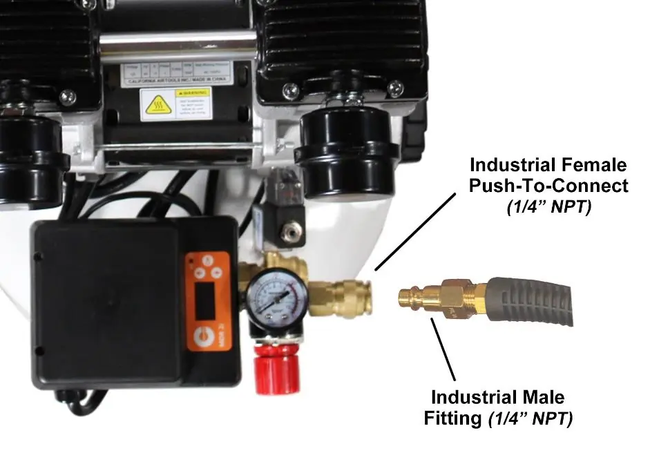 Connecting air hose to the quick coupler