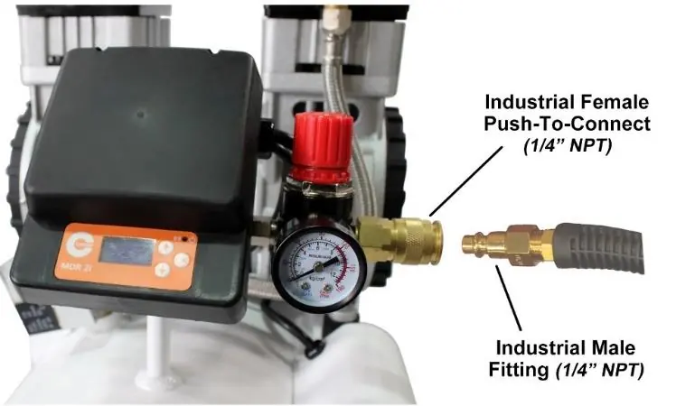 Connecting air hose to the quick coupler