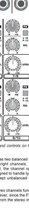 Stereo channel controls