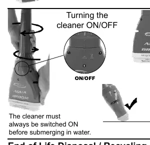 Turning the cleaner ON/OFF