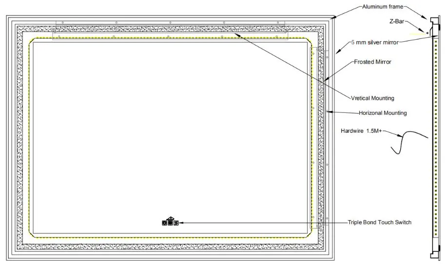 Mirror components and mounting diagram