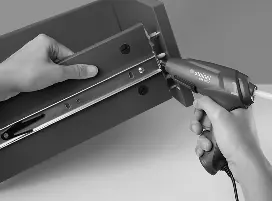Applying glue to a drawer