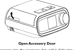 Open the accessory door on the therapy device.