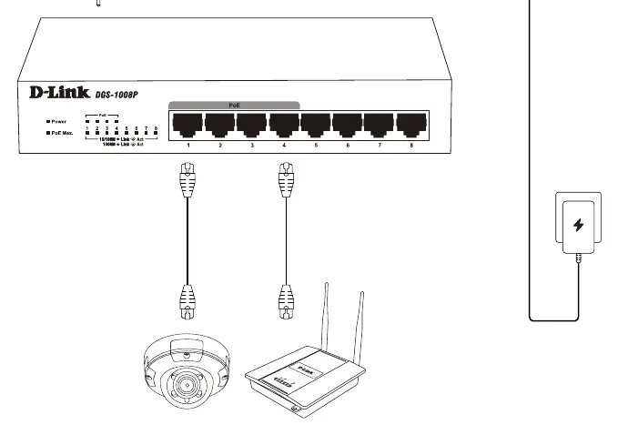 Connection diagram showing the switch connected to power and peripheral devices.