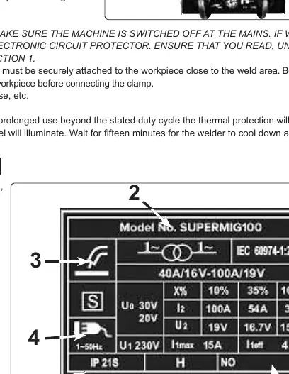 Ratings plate explanation (Fig 7).