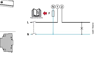 Wiring diagram for 1-phase, 2-wire system