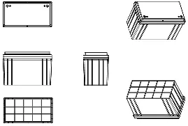 Battery dimensions in inches and millimeters.
