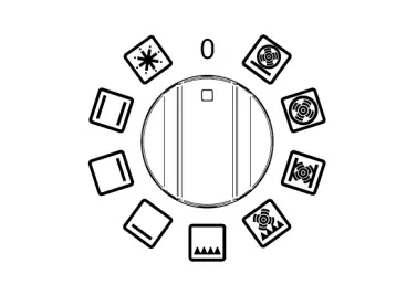 Oven function selector knob