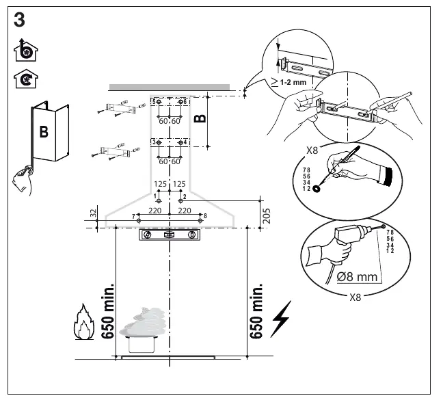 Drilling template and bracket mounting