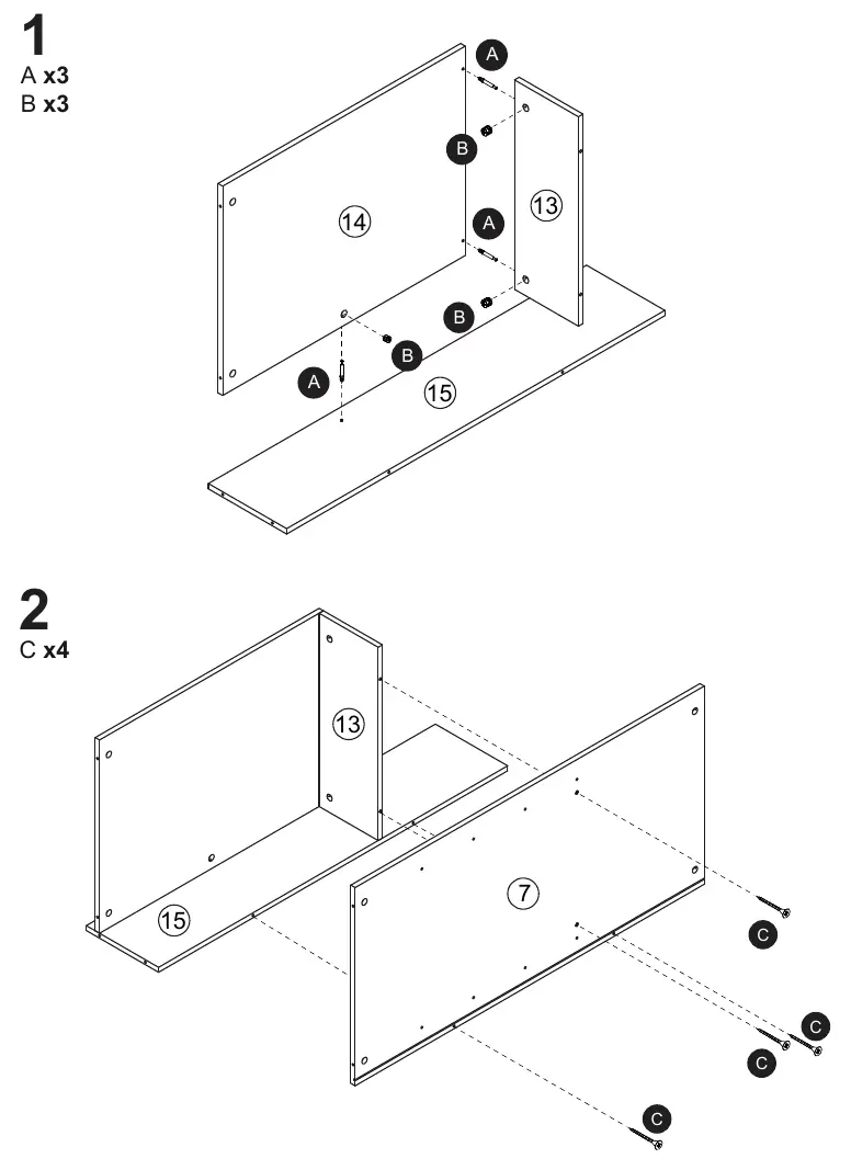 Assembly steps 1 and 2