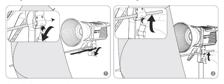 Installing a soft light umbrella
