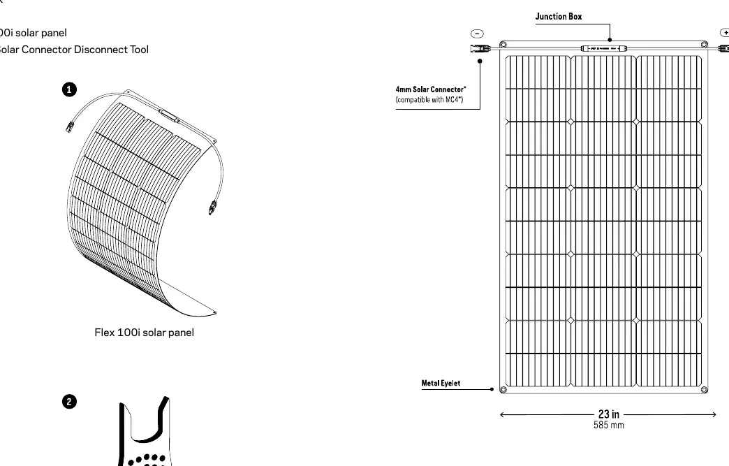 Flex 100i Solar Panel components