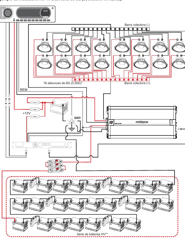 16-speaker installation diagram