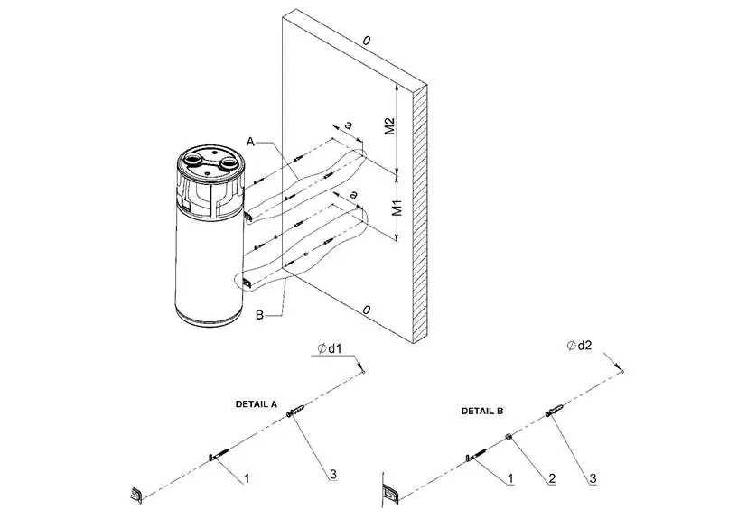 Wall mounting installation details