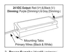 Identifying wires and mounting tabs