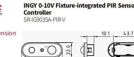 Physical dimensions of the sensor controller.