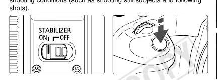 Image stabilizer switch operation