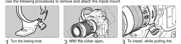 Detaching and attaching the tripod mount