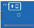 Connection status icons on the camera screen