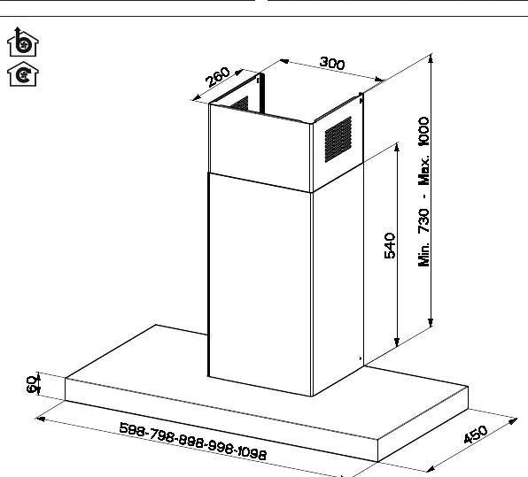 Dimensions and safety distances