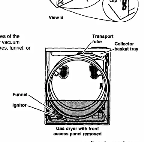 Removing lint from gas dryer cabinet
