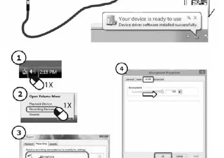 Software configuration steps in Windows.