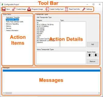 Configurable project interface layout.