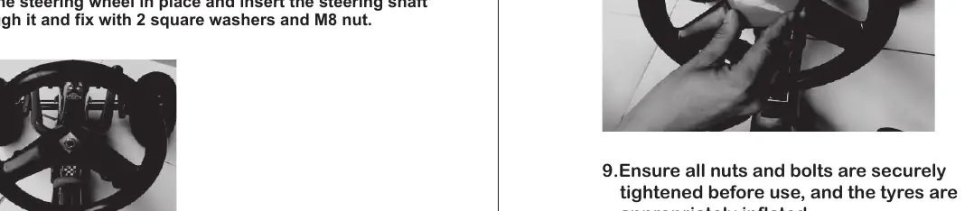 Attaching the steering support to the frame.