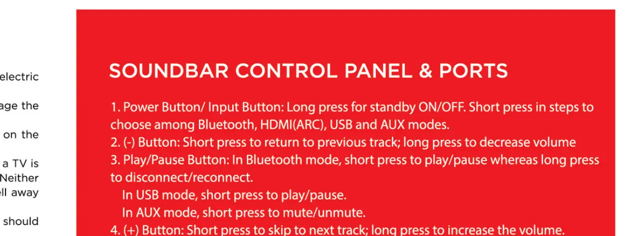 Soundbar rear ports and control panel
