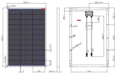 Module diagram for 100W solar panel