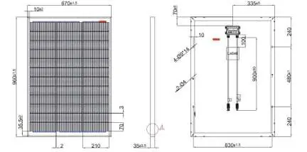 Module diagram for 120W solar panel