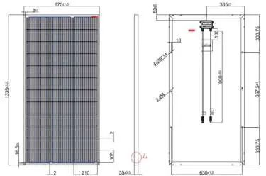 Module diagram for 195W solar panel