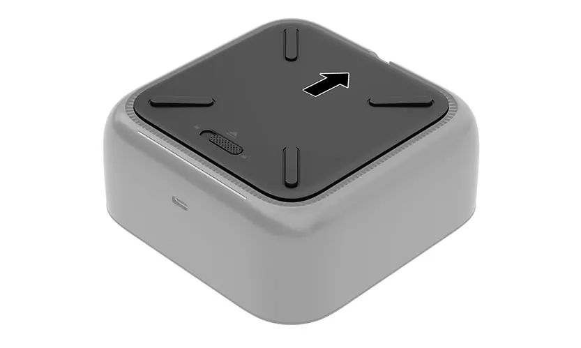 Slide the locking mechanism on the base of the unit.