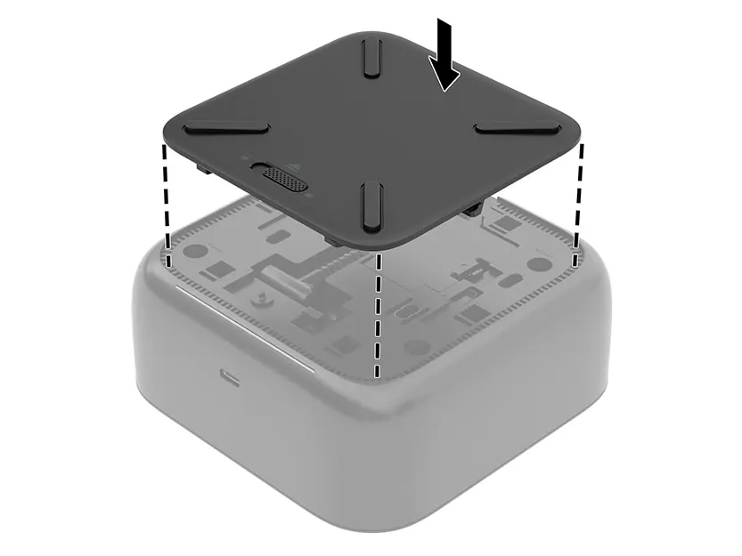 Connecting the power cable to the dock and wall outlet