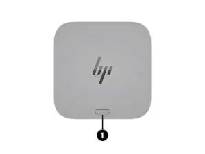 Top view of the docking station showing the power button.