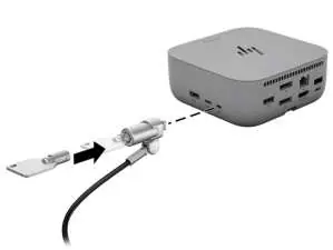 Installing a security cable.