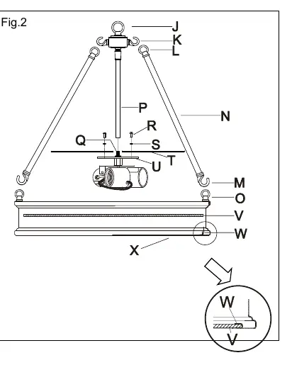 Fixture body and diffuser assembly diagram