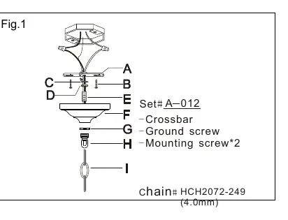 Mounting bar and chain assembly diagram