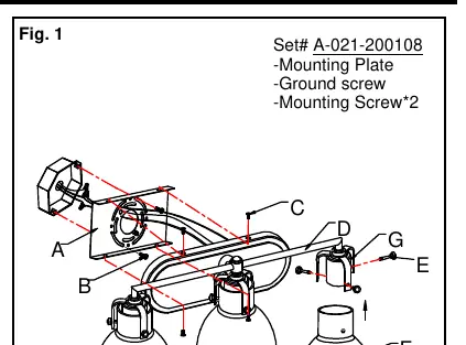 Mounting plate and fixture assembly diagram