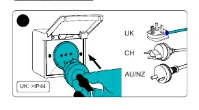 UK plug IP44 installation