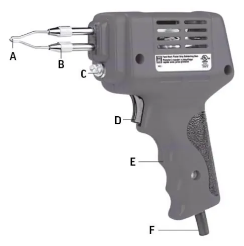 Soldering gun identification components